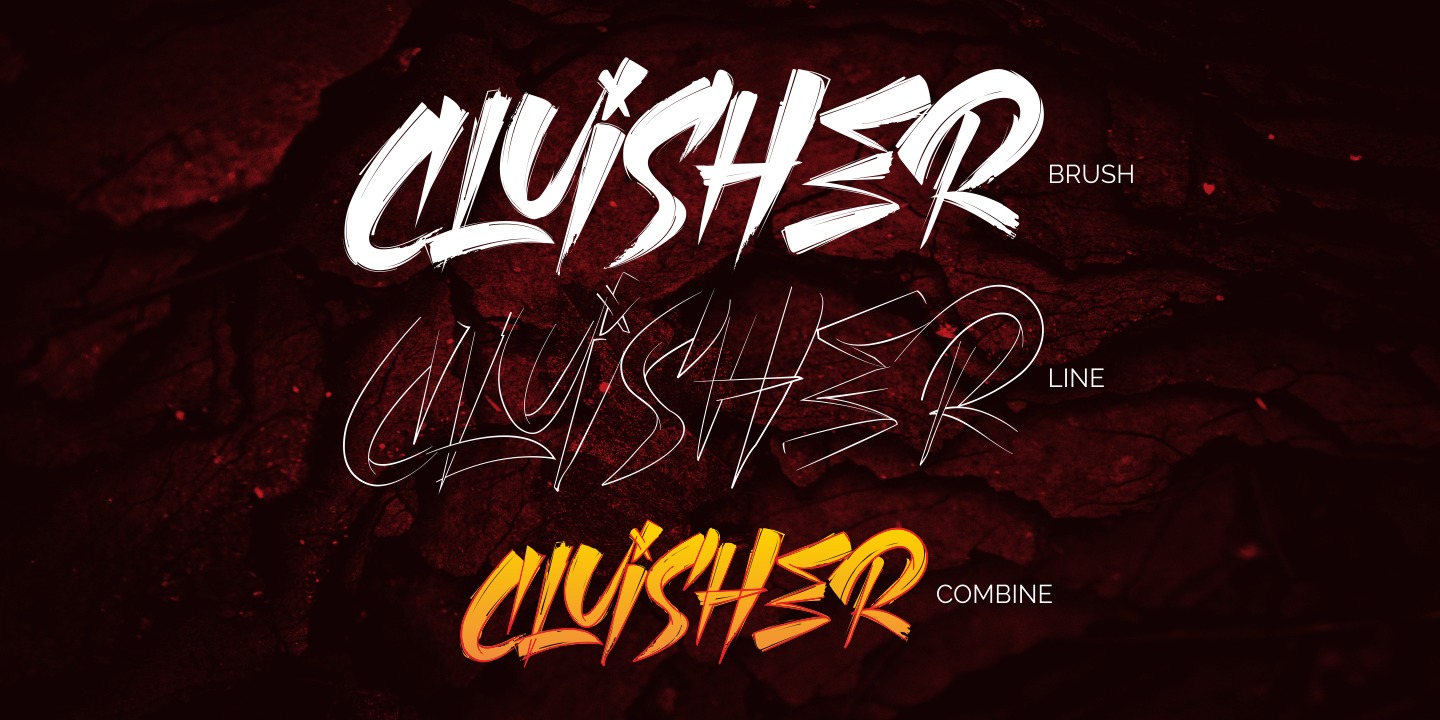 Пример шрифта Cluisher Brush #8